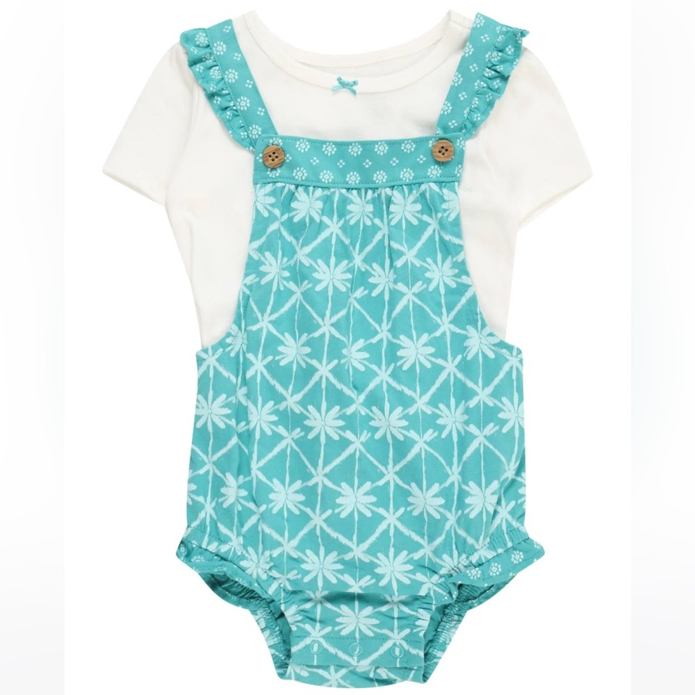 5/$25 Carter’s Baby Girl 2 Piece Tropical Tee and Bubble Romper